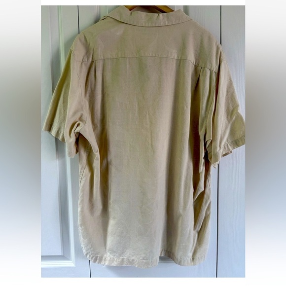 Caribbean Silk Blend Hawaiian Shirt – Leaf Imprint – Relaxed Fit – Extra Large - Picture 5 of 5